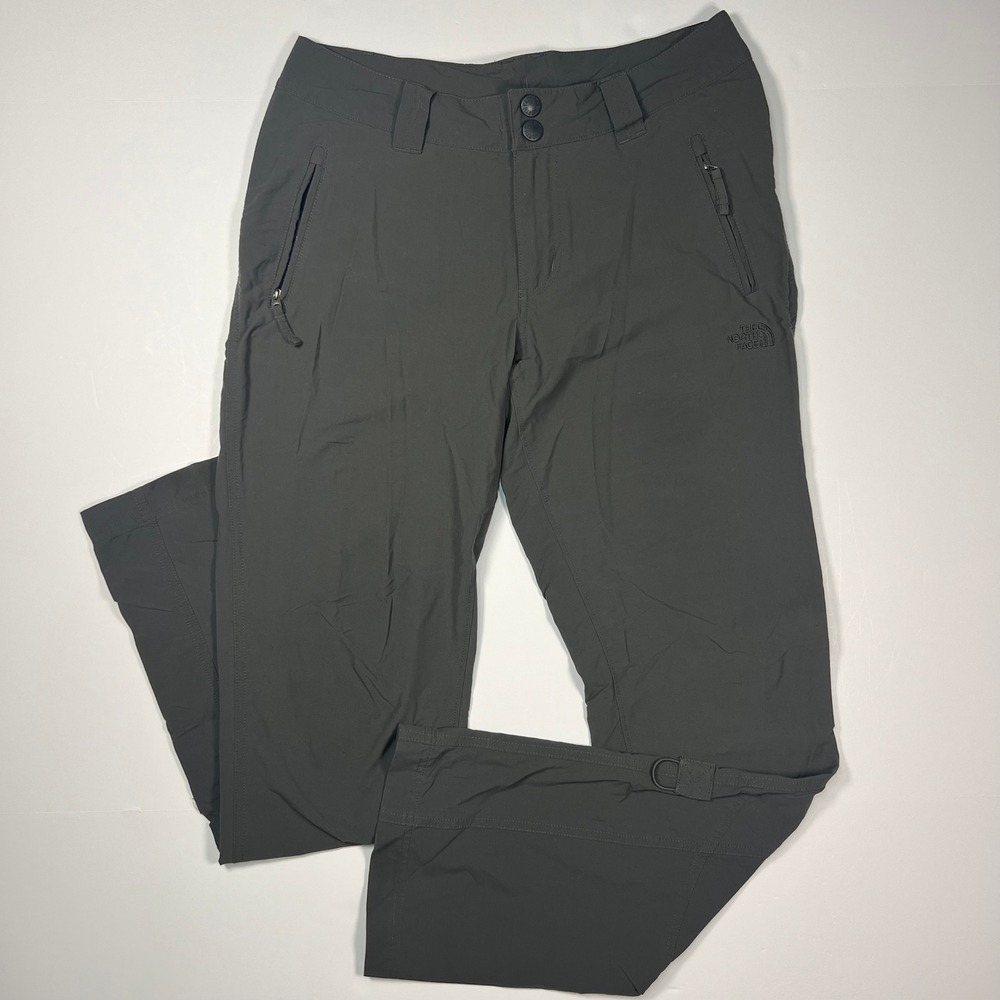 The North Face Womens Size 8 Gray Convertible Hiking Pants Zip Pockets Nylon